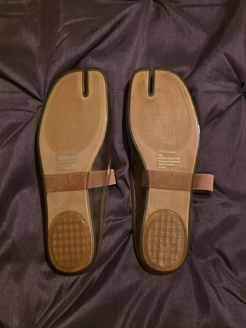Steve Madden Cova Split Toe Tabi Jelly Mule Flats In Blush - Picture 8 of 9